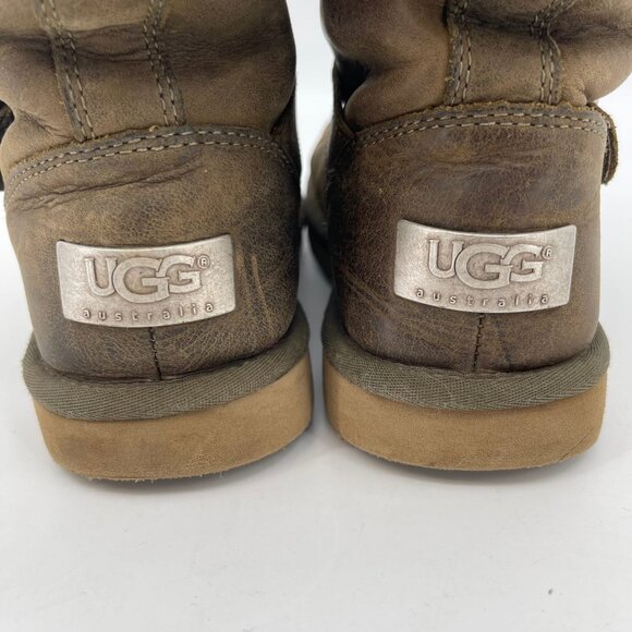 UGG Brown Leather Winter & Rain Boots | Insulated & Lined - Picture 8 of 9